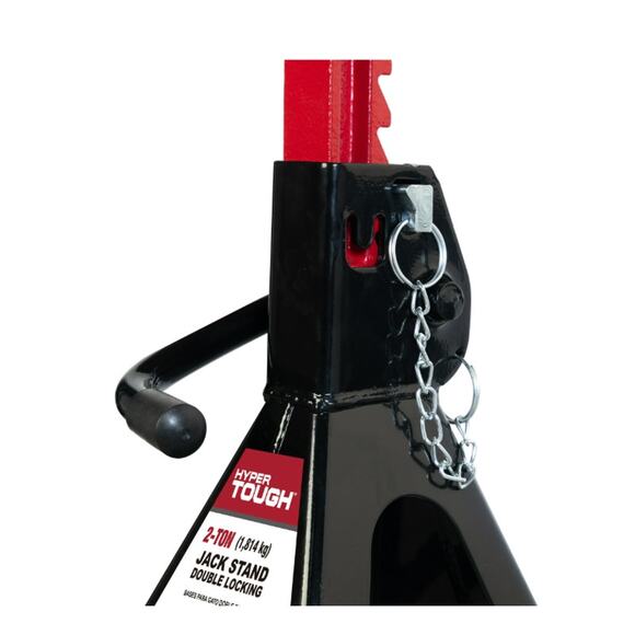 Hyper Tough T42001C 2 Ton Steel Jack Stands, Black, 1 Pair new distressed box - Picture 2 of 3